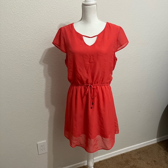 Charming Charlie summer keyhole tunic dress coral - Picture 1 of 7